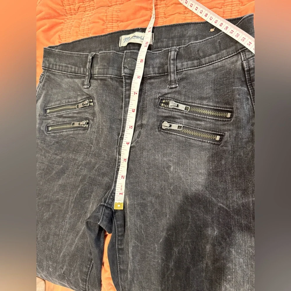 Madewell Zippy Moto Skinny Skinny Jeans - Gray Wash - Size 28 - Picture 5 of 9